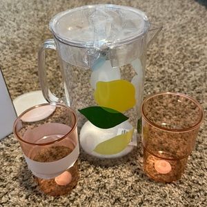 Kate Spade Pitcher and set of 2 cups